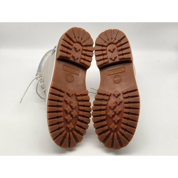 Timberland Metallic Gray Collar Waterproof Premium 6 inch Boots A5SUW Size 7 - Picture 5 of 7